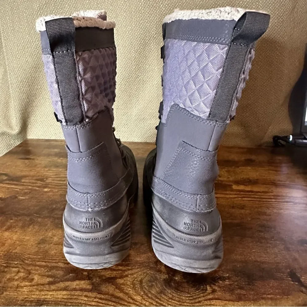The North Face Womens Never Stop Exploring Winter Snow Boots Gray Purple Size 5